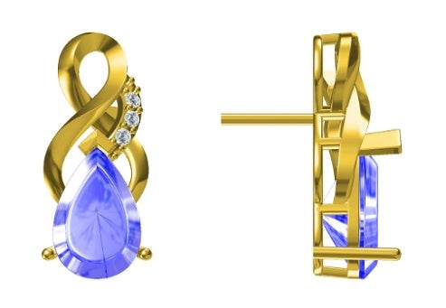 Sterling Silver Semi Mount Earrings Setting Pear PE 9X6mm - Syzjewelry