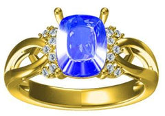 Sterling Silver Semi Mount Ring Setting Cushion CU 9x7mm - Syzjewelry