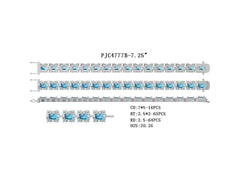 Sterling Silver Semi Mount Bracelet Setting Cushion CU 7X5mm - Syzjewelry