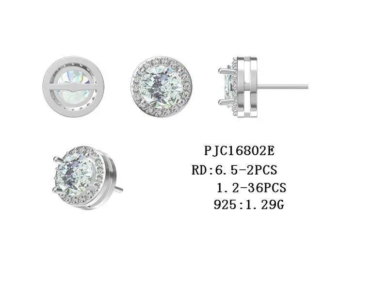 Sterling Silver Semi Mount Earrings Setting Round RD 6.5mm - Syzjewelry