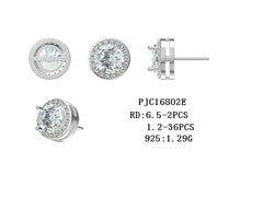 Sterling Silver Semi Mount Earrings Setting Round RD 6.5mm - Syzjewelry