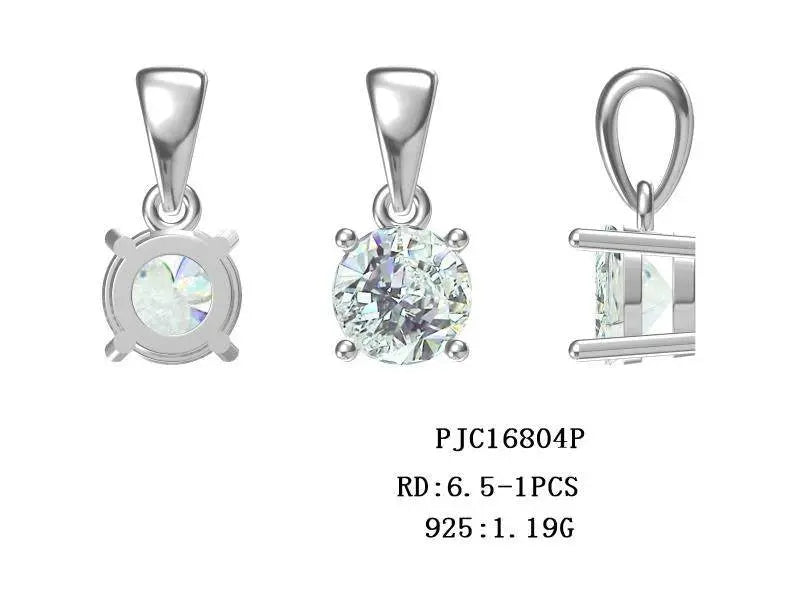 Sterling Silver Semi Mount Pendant Setting Round RD 6.5mm - Syzjewelry