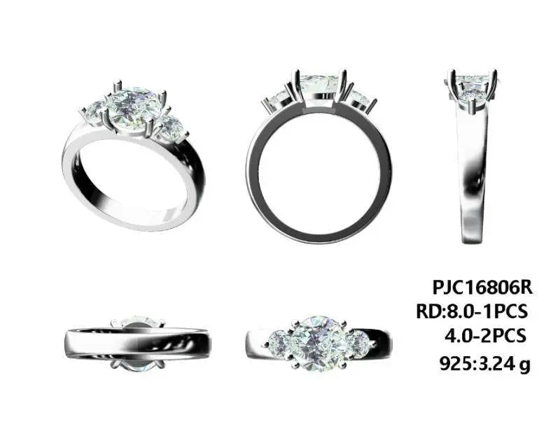 Sterling Silver Semi Mount Ring Setting Round RD 4x4mm - Syzjewelry