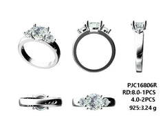 Sterling Silver Semi Mount Ring Setting Round RD 4x4mm - Syzjewelry