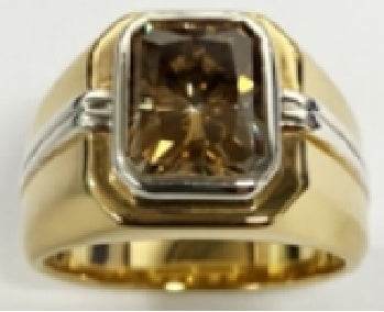 Men's Sterling Silver Semi Mount Ring Setting Emerald OCT 10X8mm Bezel Set - Syzjewelry