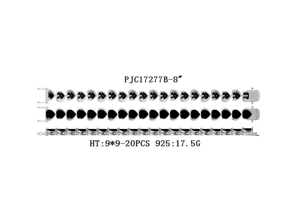 Sterling Silver Semi Mount Bracelet Setting Heart HT 9X9mm - Syzjewelry