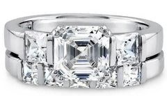 Sterling Silver Semi Mount Ring Setting Emerald OCT 7X7mm - Syzjewelry