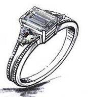 Sterling Silver Semi Mount Ring Setting Emerald OCT 8X6mm - Syzjewelry