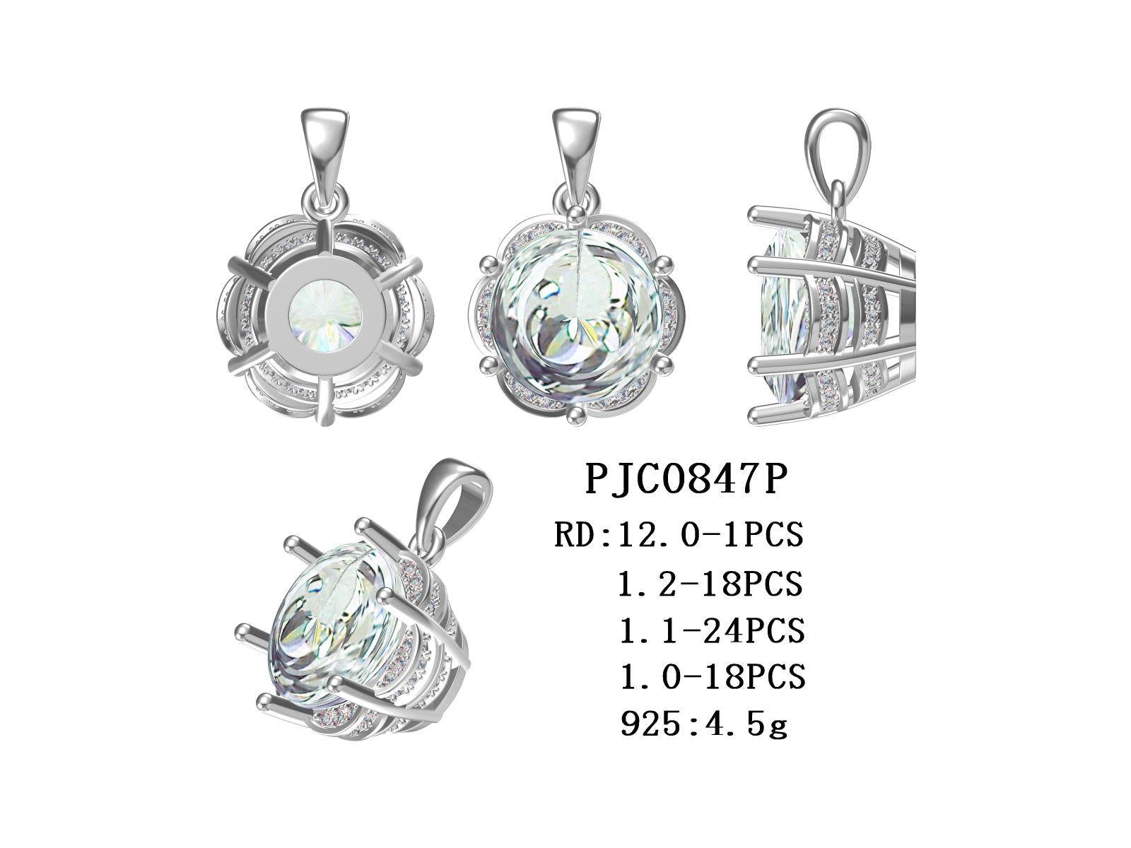 Sterling Silver Semi Mount Pendant Setting Round RD 12x2mm - Syzjewelry