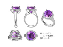 Sterling Silver Semi Mount Ring Setting Round RD 12x2mm - Syzjewelry