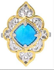 Sterling Silver Semi Mount Ring Setting Cushion CU 8X8mm Fleur De Lis Art Deco - Syzjewelry