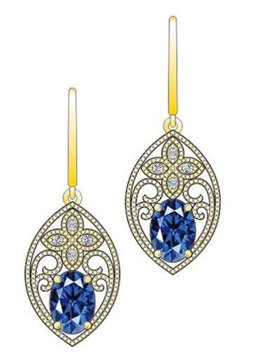 Sterling Silver Semi Mount Earrings Setting Oval OV 6X4mm - Syzjewelry