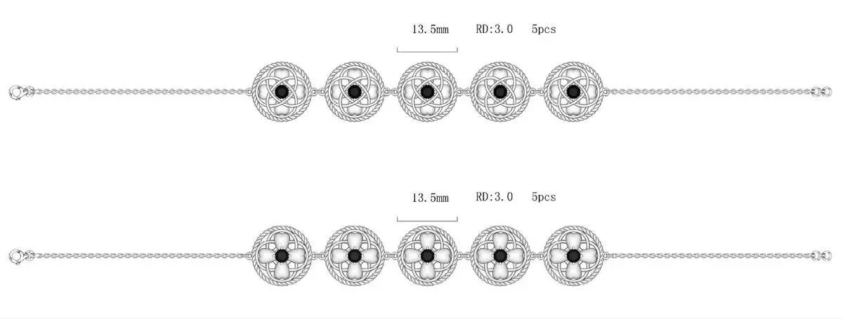 Sterling Silver Semi Mount Bracelet Setting Round RD 3x3mm - Syzjewelry