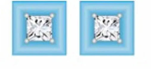 Sterling Silver Semi Mount Earrings Setting Princess SQ 3.5X3.5mm - Syzjewelry