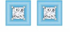 Sterling Silver Semi Mount Earrings Setting Princess SQ 3.5X3.5mm - Syzjewelry