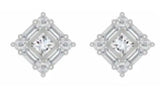 Sterling Silver Semi Mount Earrings Setting Princess SQ 3X3mm - Syzjewelry