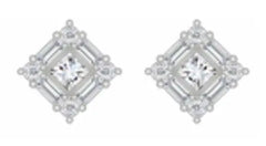 Sterling Silver Semi Mount Earrings Setting Princess SQ 3X3mm - Syzjewelry