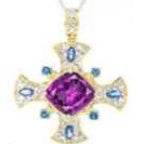 Sterling Silver Semi Mount Pendant Setting Cushion CU 6X6mm