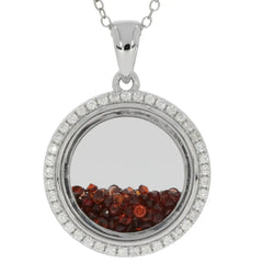 Sterling Silver Semi Mount Pendant Setting Gemstone Shaker Locket Pendant - Syzjewelry