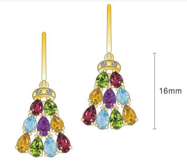 Sterling Silver Semi Mount Earrings Setting Pear PE 5X3mm