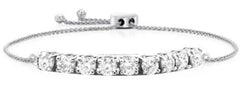 Sterling Silver Tennis Bracelet Semi Mount For Women Round RD 6.5x6.5mm Fully Adjustable - Syzjewelry