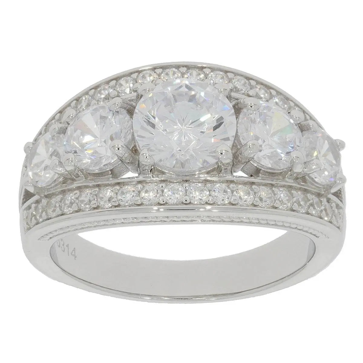 Sterling Silver Semi Mount Ring Setting Round RD 7x7mm - Syzjewelry