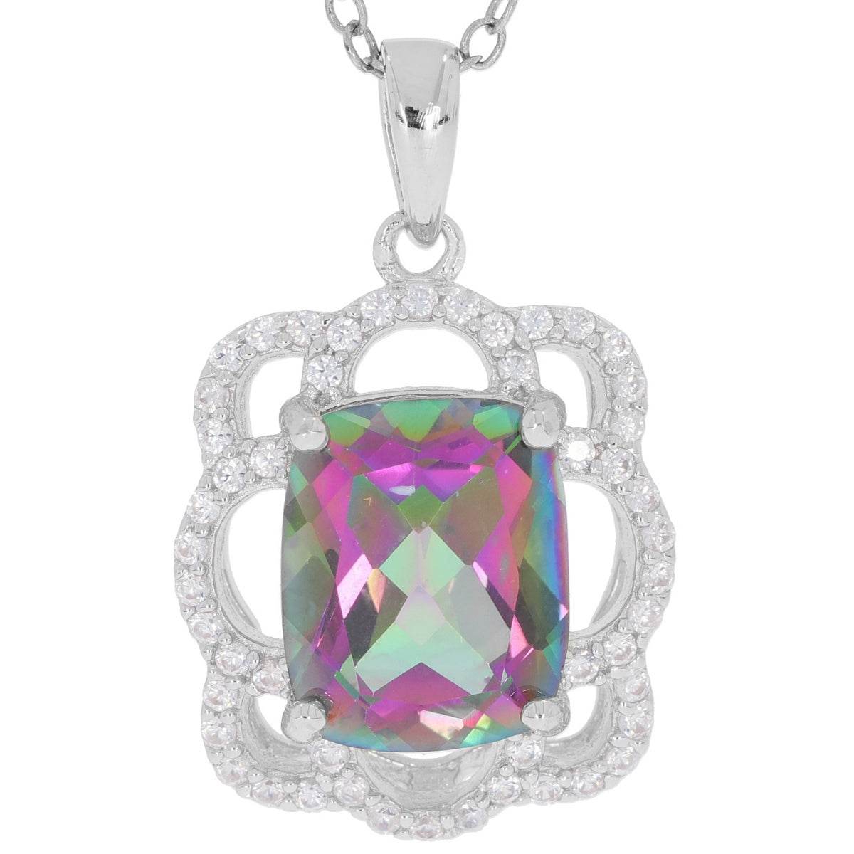 Sterling Silver Semi Mount Pendant Setting Cushion CU 10X8mm