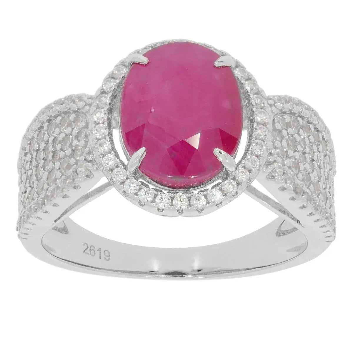 Sterling Silver Semi Mount Ring Setting Oval OV 9x7mm Halo Accent - Syzjewelry