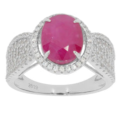 Sterling Silver Semi Mount Ring Setting Oval OV 9x7mm Halo Accent - Syzjewelry