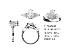 Sterling Silver Semi Mount Ring Setting Pear PE 12X8mm - Syzjewelry