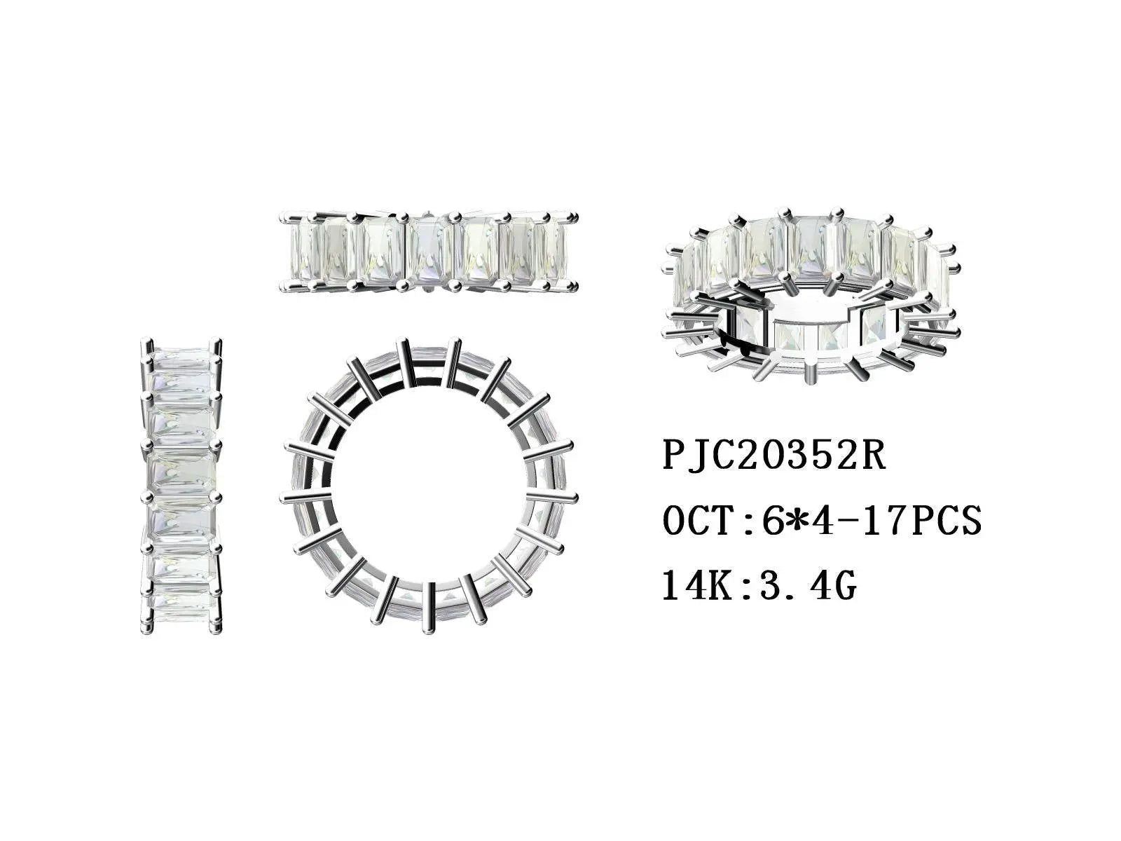 Sterling Silver Semi Mount Ring Setting Emerald OCT 6X4mm - Syzjewelry