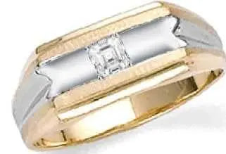 Men's Sterling Silver Semi Mount Ring Setting Princess SQ 4.5X4.5mm - Syzjewelry