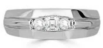 Men's Sterling Silver Semi Mount Ring Setting Princess SQ 4.5X4.5mm Band Ring - Syzjewelry