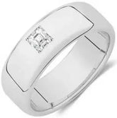 Men's Sterling Silver Semi Mount Ring Setting Princess SQ 4.5X4.5mm Band Ring - Syzjewelry