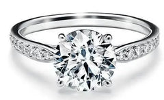 Sterling Silver Semi Mount Ring Setting Round RD 11x11mm Solitaire w/ Accent - Syzjewelry