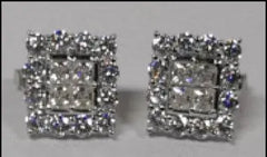 Sterling Silver Semi Mount Earrings Setting Princess SQ 3X3mm - Syzjewelry