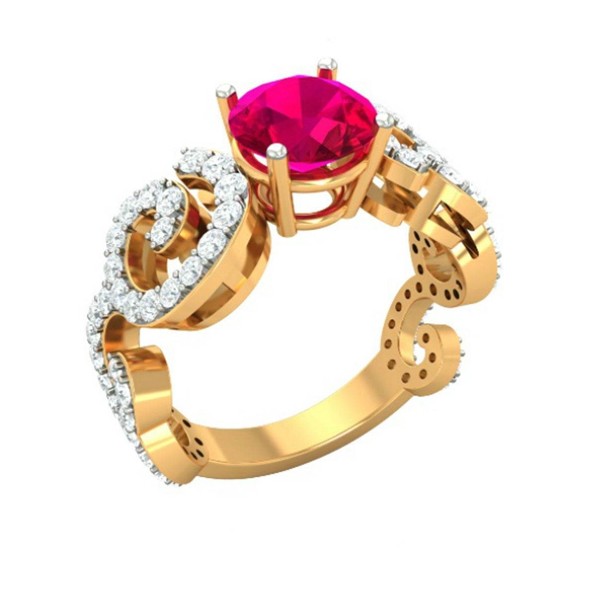 Sterling Silver Semi Mount Ring Setting Round RD Center主石mm - Syzjewelry