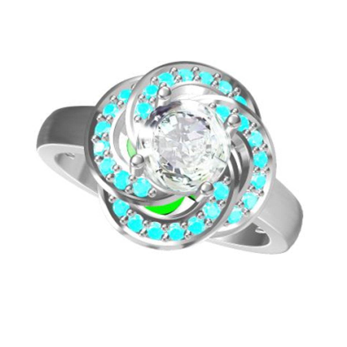 Sterling Silver Semi Mount Ring Setting Round RD Center主石mm - Syzjewelry