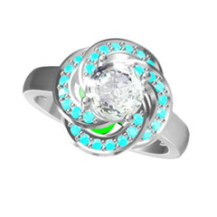 Sterling Silver Semi Mount Ring Setting Round RD Center主石mm - Syzjewelry