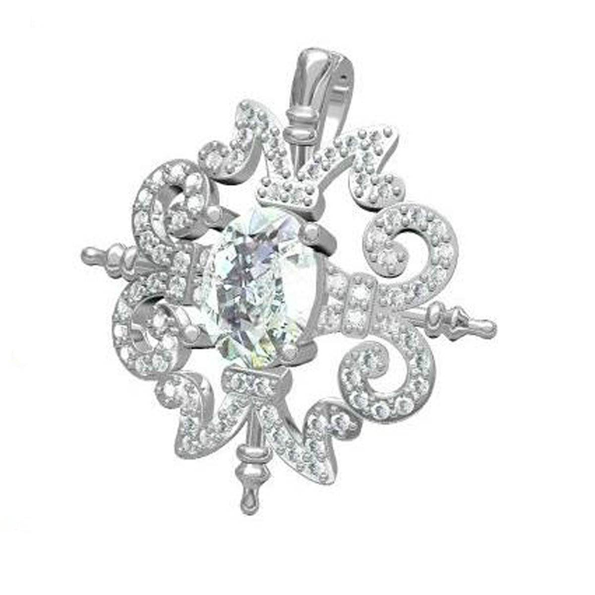 Sterling Silver Semi Mount Pendant Setting Oval OV 8X6mm - Syzjewelry