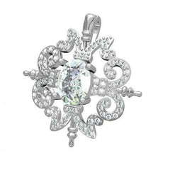 Sterling Silver Semi Mount Pendant Setting Oval OV 8X6mm - Syzjewelry