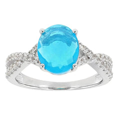 Sterling Silver Semi Mount Ring Setting Oval OV 10x8mm Cross Shank Whi - Syzjewelry