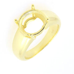 Men's Ring Settings Ring Mounting 14K Yellow Gold Semi Mount Ring Setting Round RD 11x11mm - Syzjewelry