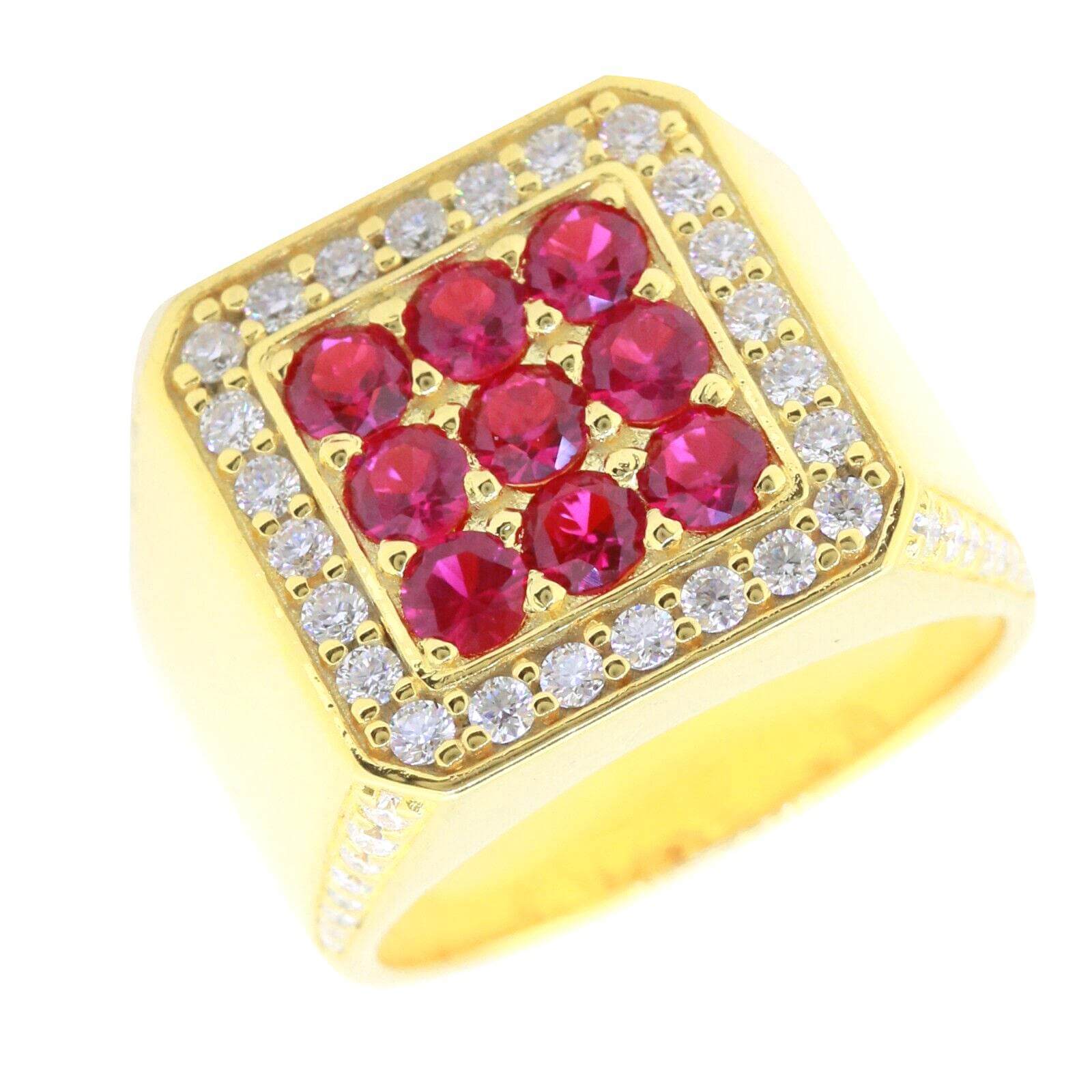 Men's Sterling Silver Semi Mount Setting Moissanite & Ruby - Syzjewelry