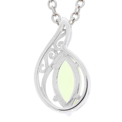 Sterling silver semi mount pendant setting with marquise cut design, 10x5mm, ideal for custom gemstone placement.