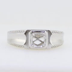 Men's Platinum Semi Mount Ring Setting Round RD 6x6mm Unisex Ring Syzjewelry
