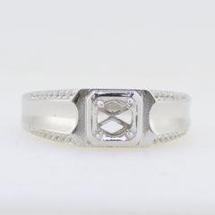 Men's Sterling Silver Semi Mount Ring Setting Round RD 6x6mm Unisex Ring Syzjewelry