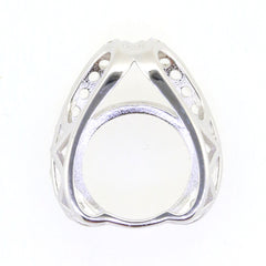Sterling Silver Semi Mount Pendant Setting Round RD 12x12mm Slide Pendant