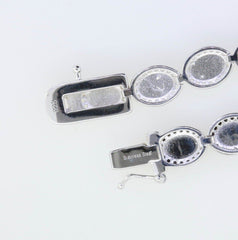 Sterling Silver Semi Mount Tennis Bracelet Setting OV 7X5mm Topaz or Spinel - Syzjewelry