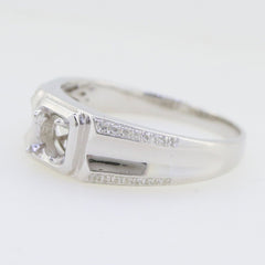 Men's Sterling Silver Semi Mount Ring Setting Round RD 6x6mm Unisex Ring Syzjewelry
